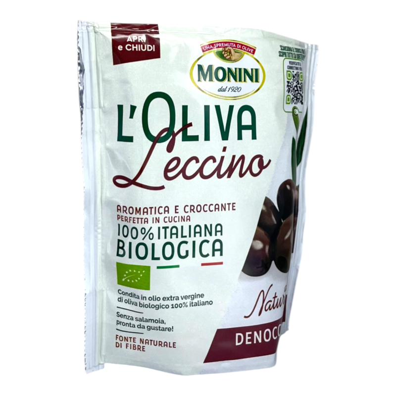 Оливки Monini BIO LECCINO чорні без кісточки 150 г