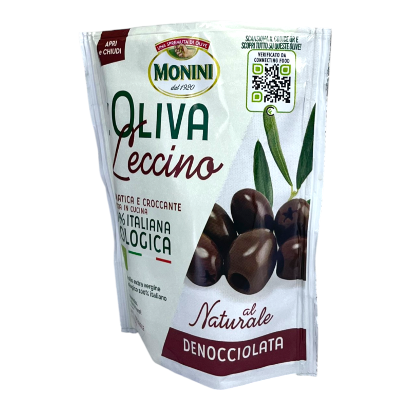 Оливки Monini BIO LECCINO чорні без кісточки 150 г